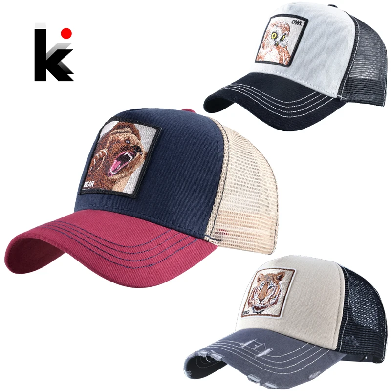 

Fashion Baseball Hats Set 3pcs Fashion Embroidery Animal Snapback Hip Hop Baseball Cap Men Women Outdoor Breathable Visor Bones