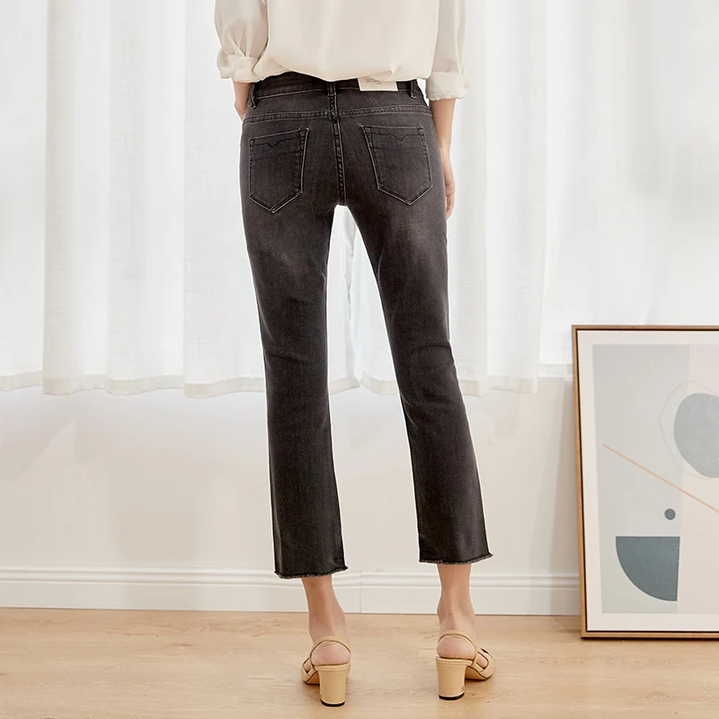 LEIJIJEANS Новое поступление весенние черные и белые расклешенные джинсы больших