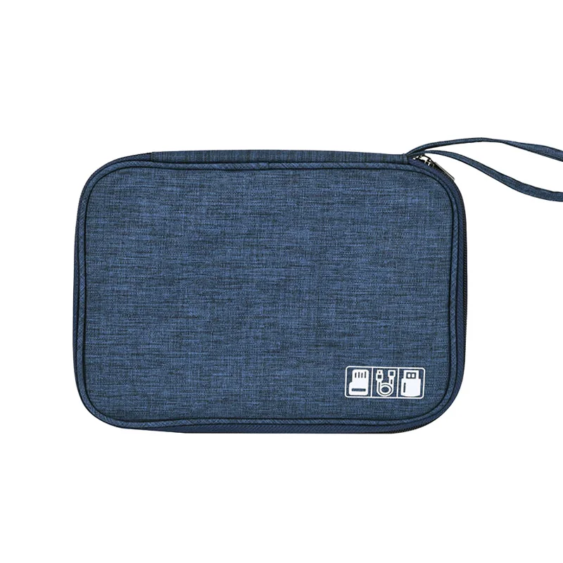 Портативная дорожная цифровая многофункциональная сумка для хранения Пустой USB Дата кабель наушник Провод зарядное устройство Органайзер Дорожный комплект чехол - Цвет: Navy Blue
