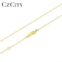 CZCITY, классическое твердое чистое золото 14 к, цепочка для женщин, желтое золото, аксессуары, хорошее ювелирное изделие, подарок Au 585 N14139