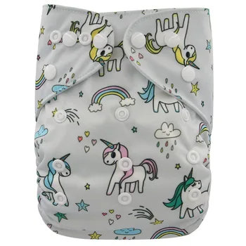 

Washable Baby Cloth Diaper Reusable Print Unisex Baby Diapers Waterproof Nappy Changing Suede Pocket Cloth Inner Double Gussets