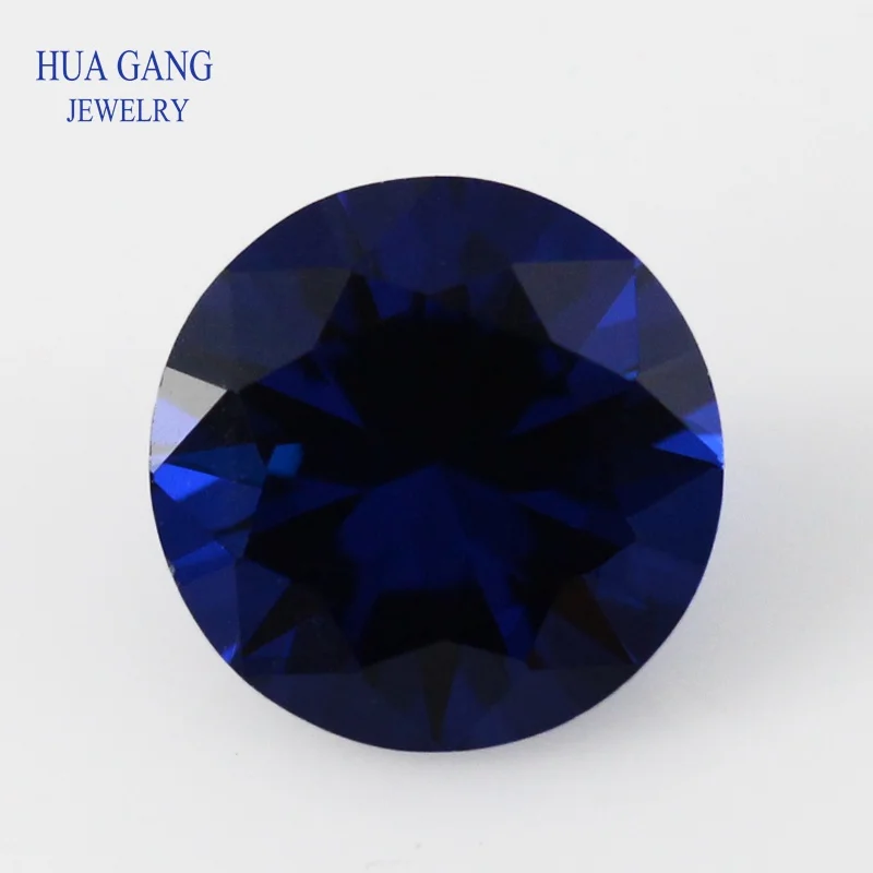 114# High Quality Synthetic Spinel Stone Size 0.8-10mm Color Deep Blue Wholesale Round Brilliant Cut Gems For Jewelry