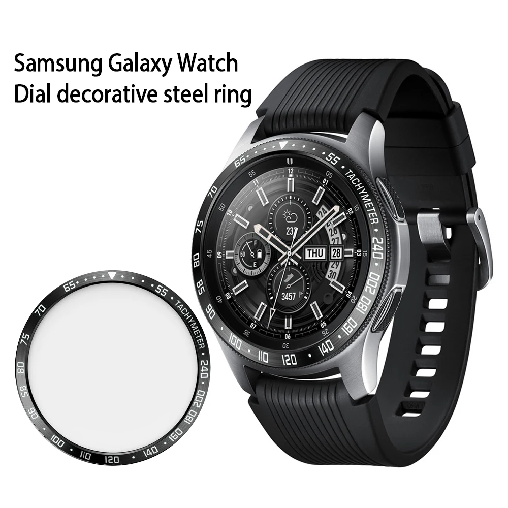 

42/46mm Gear S3 Bezel For Samsung Galaxy Watch Metal Bezel Ring Adhesive Cover Anti Scratch smart watch accessories