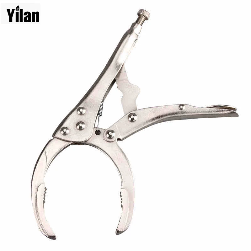 Powerbuilt Self-Adjusting Oil Filter Pliers - 30 Degree Angled Jaws, Lifetime Warranty