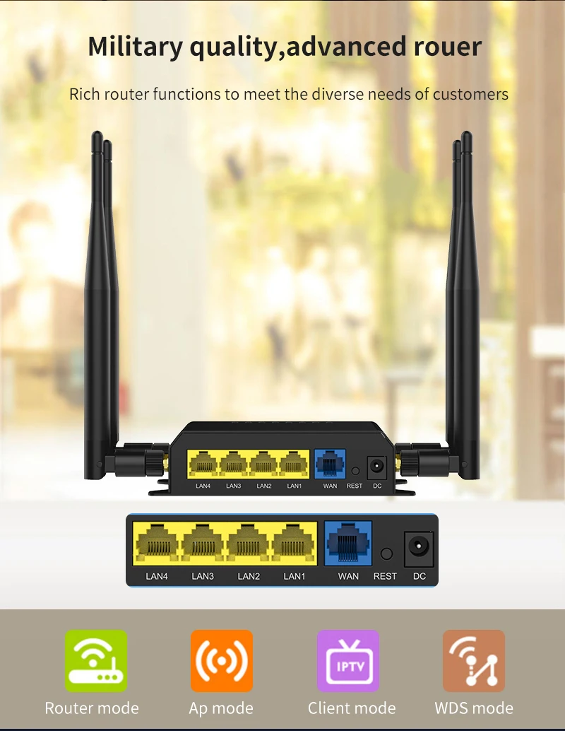 Разблокированный 4G LTE CPE Мобильный маршрутизатор с портом LAN Поддержка sim-карты Портативный 300 Мбит беспроводной маршрутизатор с 4 внешними