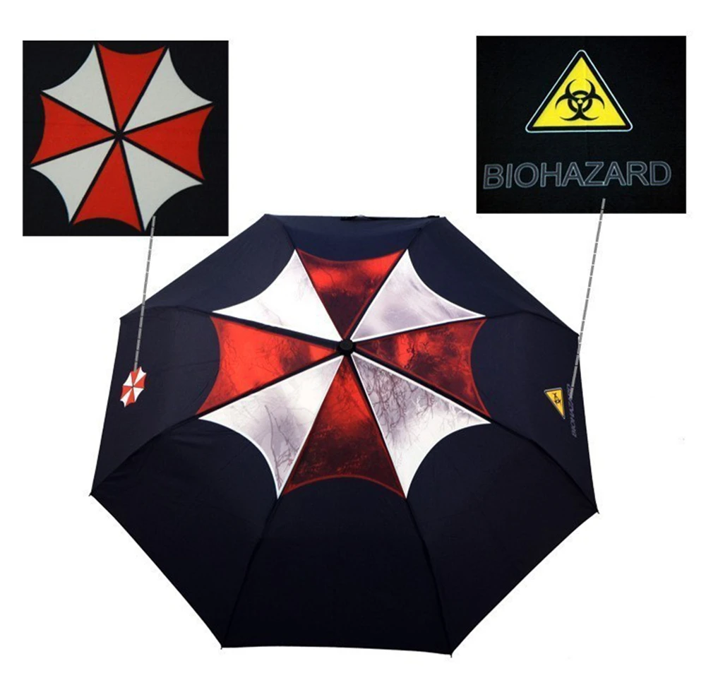 

Biohazard Resident Evil umbrella corporation parapluie rain men, 3 folding manual paraguas hombre novelty items