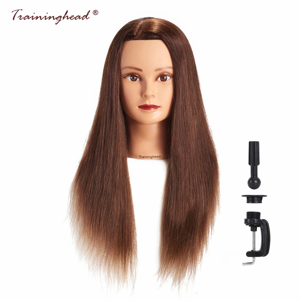 Traininghead 24 26" 100 Human Hair Makeup Mannequin Head Professional