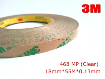 

3M, 18mm*55M*0.13mm 3M 468MP 200MP Transparent Double Sided Adhesive Transfer Strip for Metal Nameplates, Automotive Foam Gasket