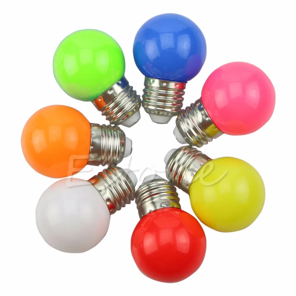 

1W E27 mini LED Golf Ball Bulb Globe Light in Blue, Red, Green, Yellow,White New
