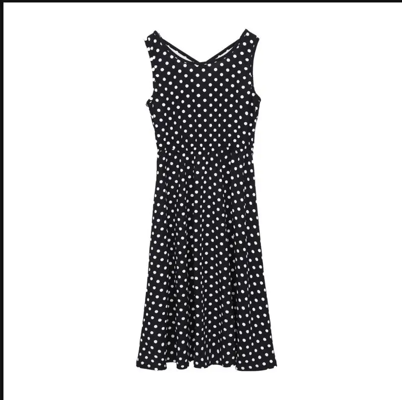 black and white polka dot sundress