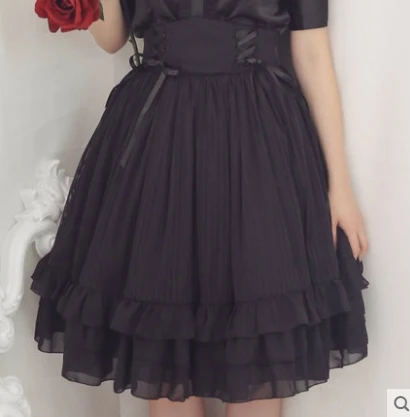 Prinses zoete lolita rok [Dolly Delly] originele instant night pompen met mode Taille Chiffon ruches rokken Dolley-0030