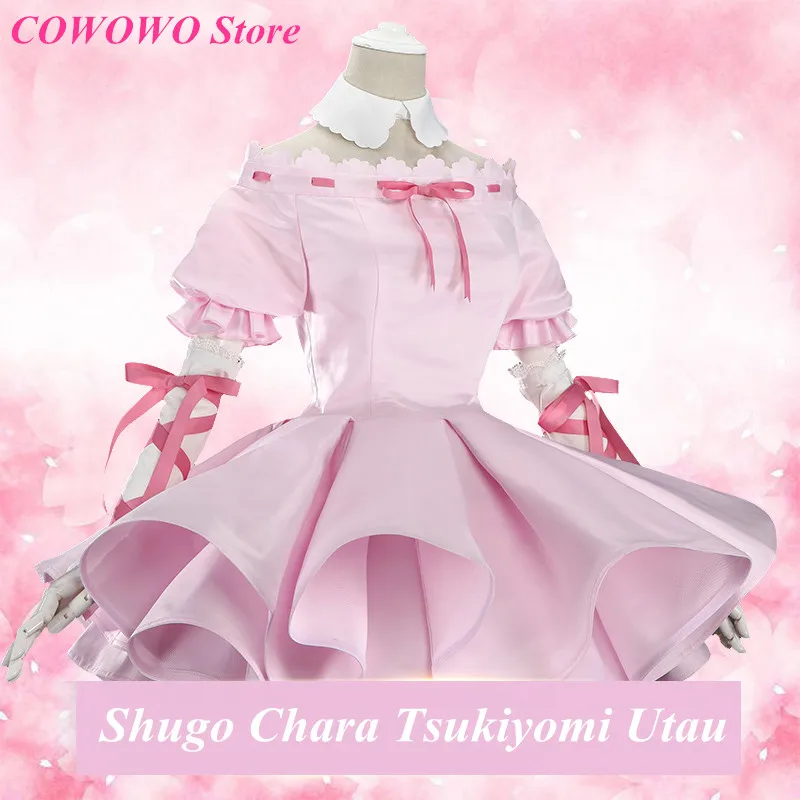 Anime! 2018 New Hot Game Shugo Chara Tsukiyomi Utau Angel Cradle Pink Lolita Uniform Cosplay Lovely Dress Suit Free Shipping |