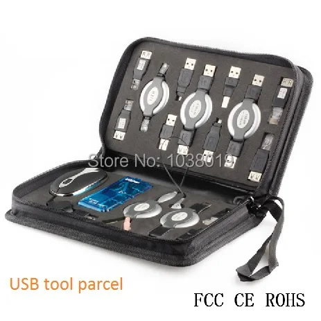^*Best Offers free shipping,portable computer toolkit ,multifunctional usb kit practical gift pack,USB to Connector,mouse,firewire, RJ11,RJ45