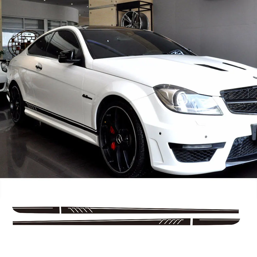 507 стиль боковые юбки гоночные полосы Виниловая Наклейка для Mercedes Benz W204 S204 купе C63