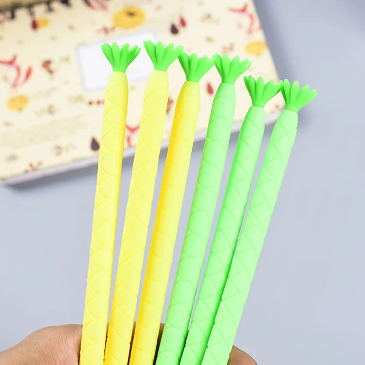 

100 pcs Korean Creative Pineapple shape Neutral Pen small fresh Water students learn Stationery signature 0.5 Black Pen
