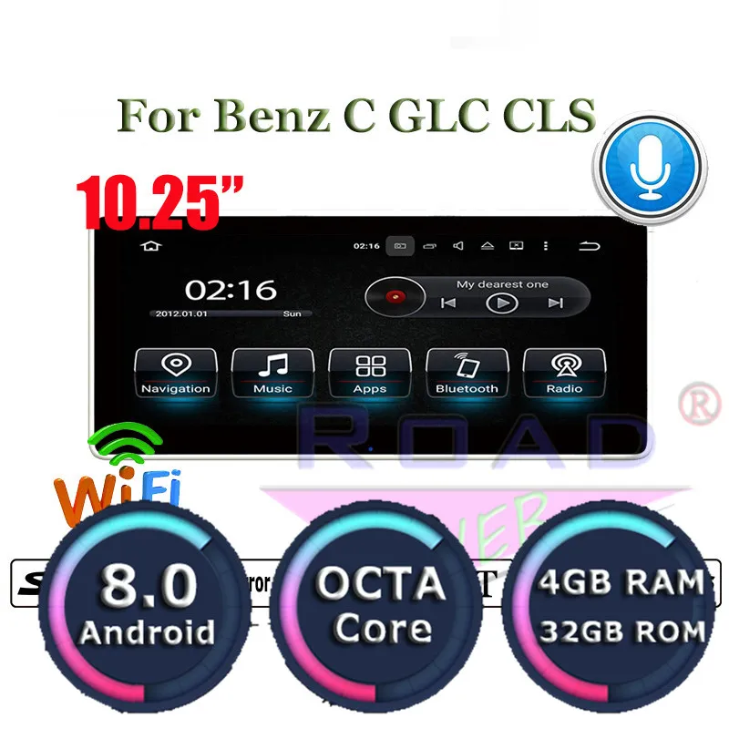 Roadlover Android 8 0 Автомобильный плеер радио для Mecerdes Benz C GLC CLS CLA GLA 2014-2018 GPS Навигация
