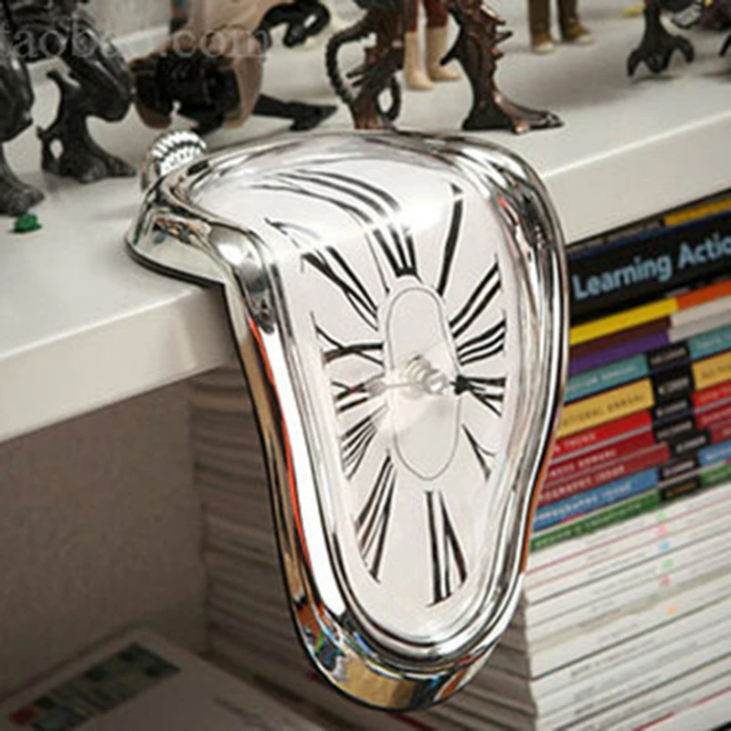 

real Melting Time Warp Clock Clock Shelf Desk Decorative Gift Hanging Art Design Style Distorted Clock