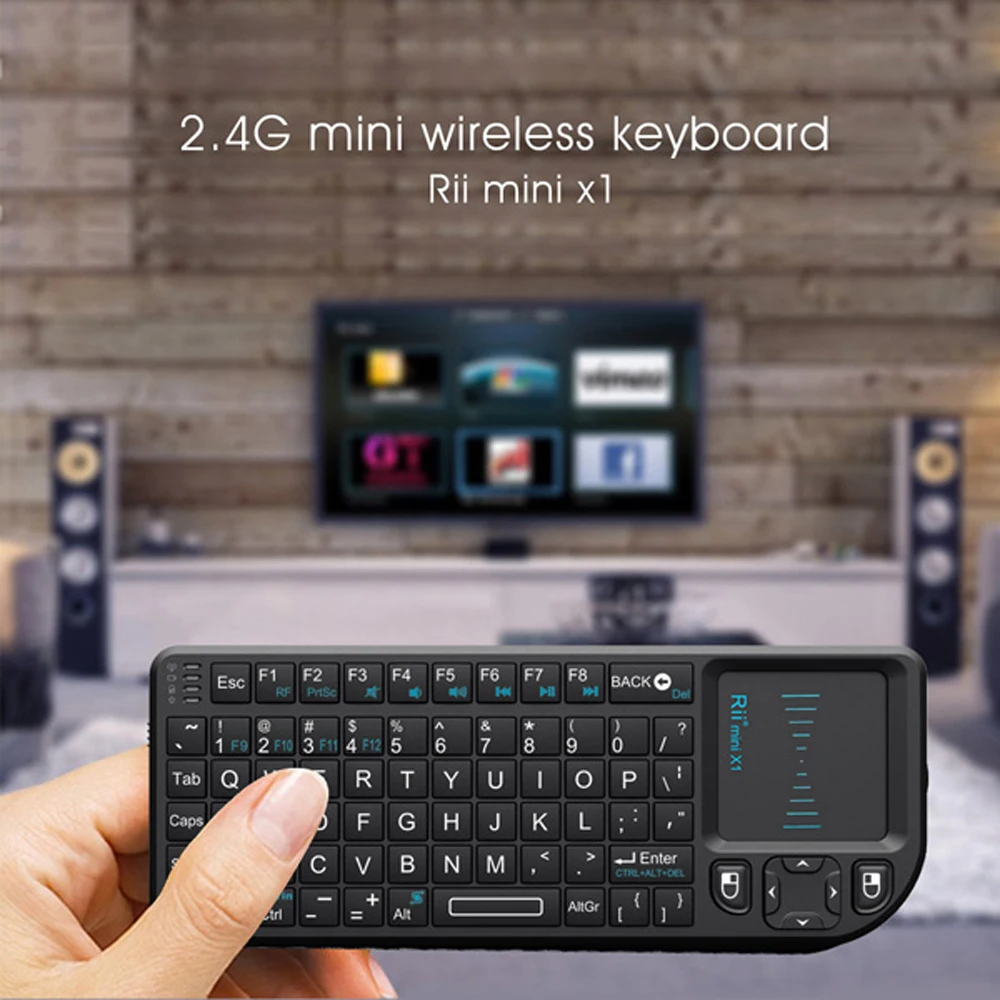 Оригинальная беспроводная клавиатура Rii mini X1 2,4G Air Fly Mouse, портативная сенсорная панель, Игровая приставка для smart TV Android tv box, ПК, ноутбука, HTPC