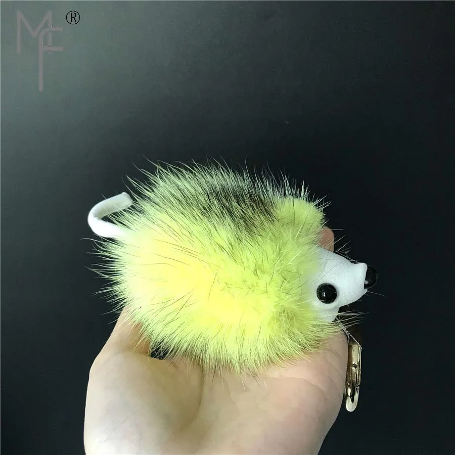 Magicfur-натуральный мех норки Ёжик из меха pom мяч очарование сумки очарование брелок симпатичный брелок аксессуары - Цвет: NO.3