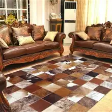 Модный художественный ковер натуральная коровья кожа кожаный футбольный мяч ковер