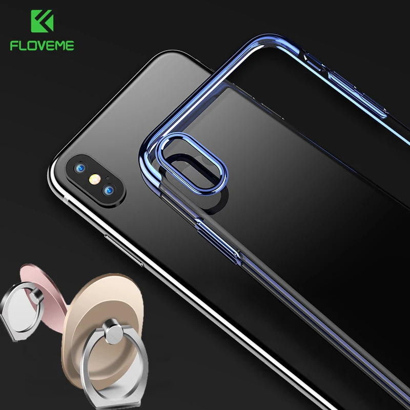 FLOVEME чехол для iPhone X 6 6s плюс 7 чехлы телефонов 8 Plus мягкое золото покрытием