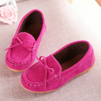 

New 2020 Children Loafers Boys Girls Suede Leather Casual Shoes Comfortable Baby Toddlers Bow Flats Slip-on Soft Moccasins Kids