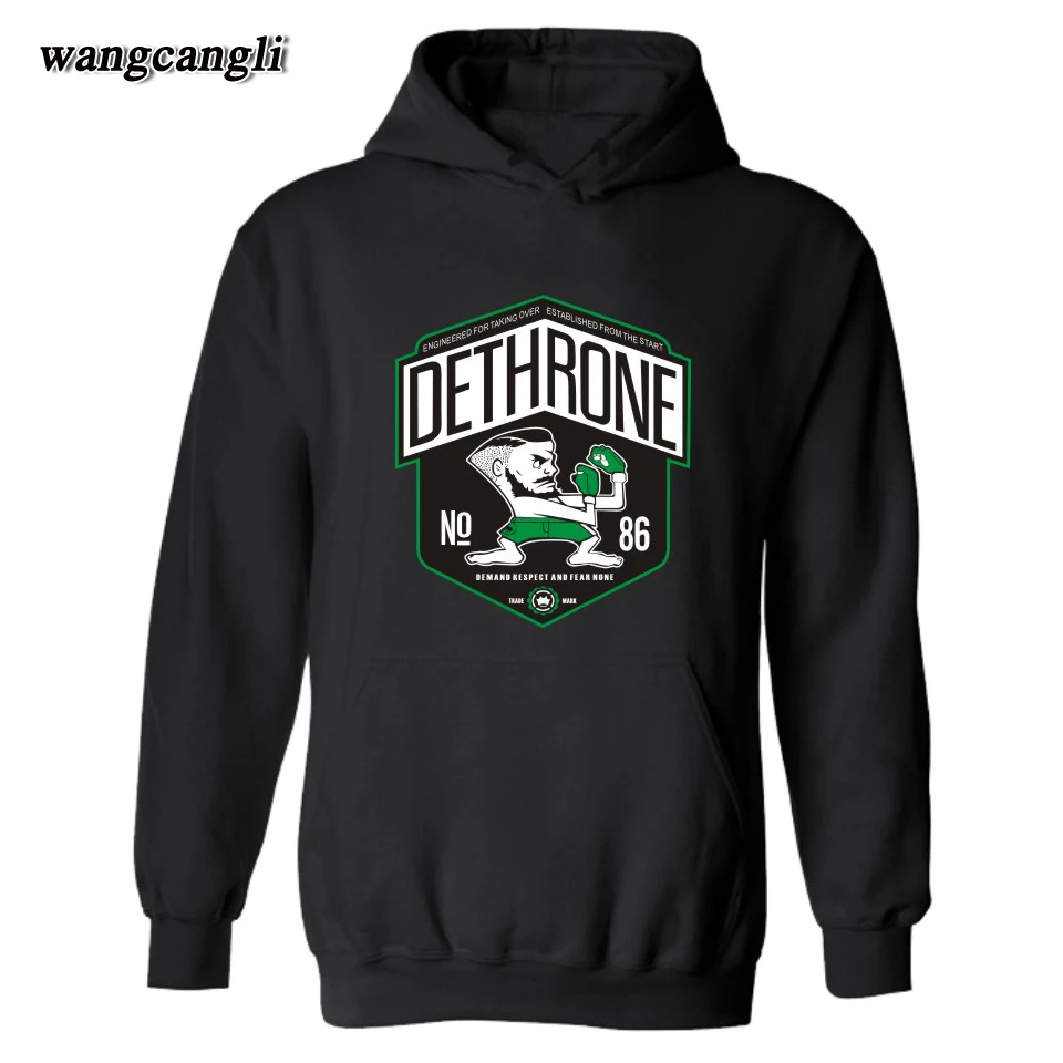 

DETHRONE Casual Winter Hoodie Sweatshirts Men Conor Mcgregor MMA Notorious Plus Size Sweatshirt Hoodies Men Pullover Jacket Coat
