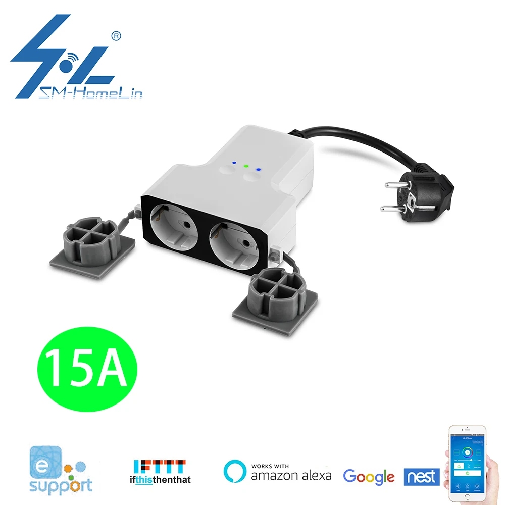 

Outdoor Smart Plug Waterproof IP55 WiFi Outlet Socket Work with Alexa Google Home Remote control timer by APP smartphone