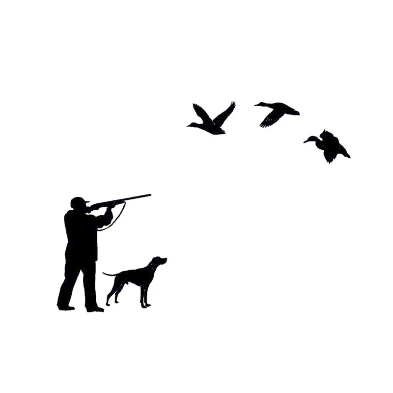 

20cm*14.4cm Duck Hunting Hunter Rifle Originality Vinyl Decal Car Sticker Black Silver S6-2718