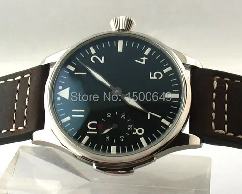 

Parnis 44mm classic black dial luminous marks 6497 movement Mechanical Watches hand winding wrist watch