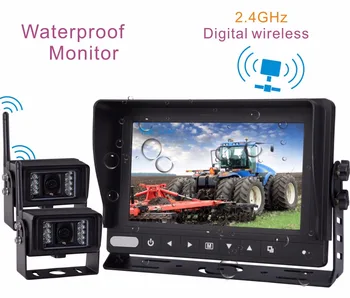 

7"Digital Screen TFT LCD Waterproof Monitor Built-in 2.4GHz Digital Wireless Receiver ( includes 2 Pcs Waterproof IR Camera)