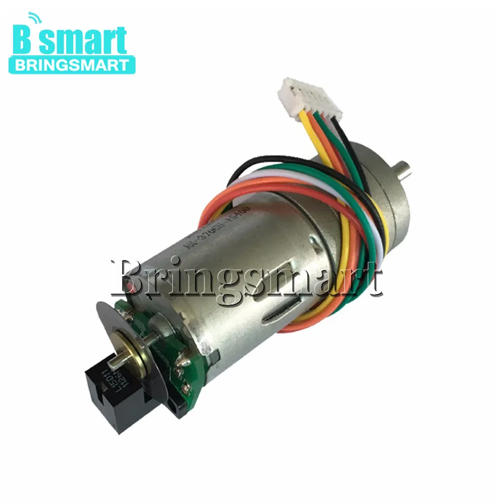 

Bringsmart GA25-371G 12V DC Geared Motor Optical Encoder 6-24V 8.6-977rpm Optical Encoder Motor with Encoder Disk Moter DIY