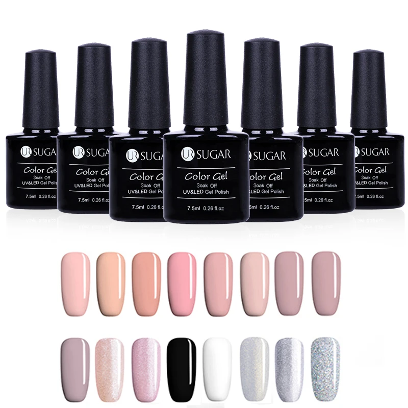 

UR SUGAR Gel Nail Polish Soak Off Nail Polish UV Gel Lacquer Pure Color Nail Art Manicure Gel Varnish DIY Tools