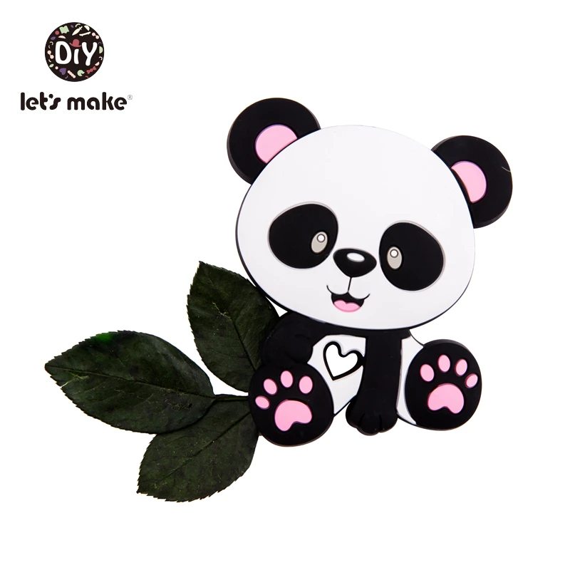 

Let's Make 5pc Baby Teether Food Grade Silicone Animal Panda Shape Cartoon Diy Bracelet Pacifier Chain BPA Free Silicone Teether