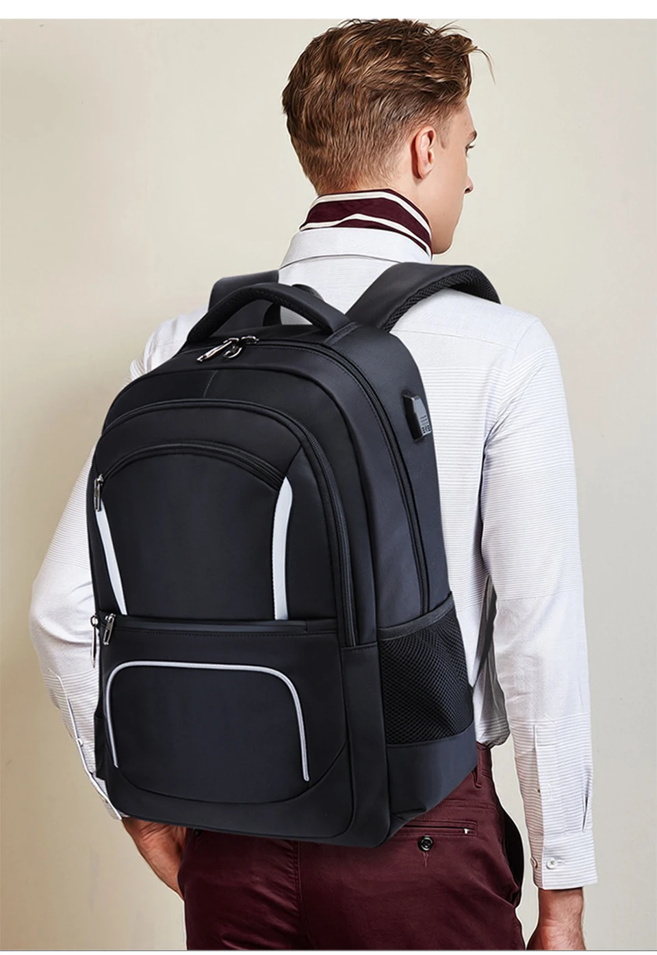 Mens Backpack Laptop 17 Male Backpacks 15.6'' Women Female Student Back Pack Notebook Travel Large Capacity USB Charging Bagpack (19)