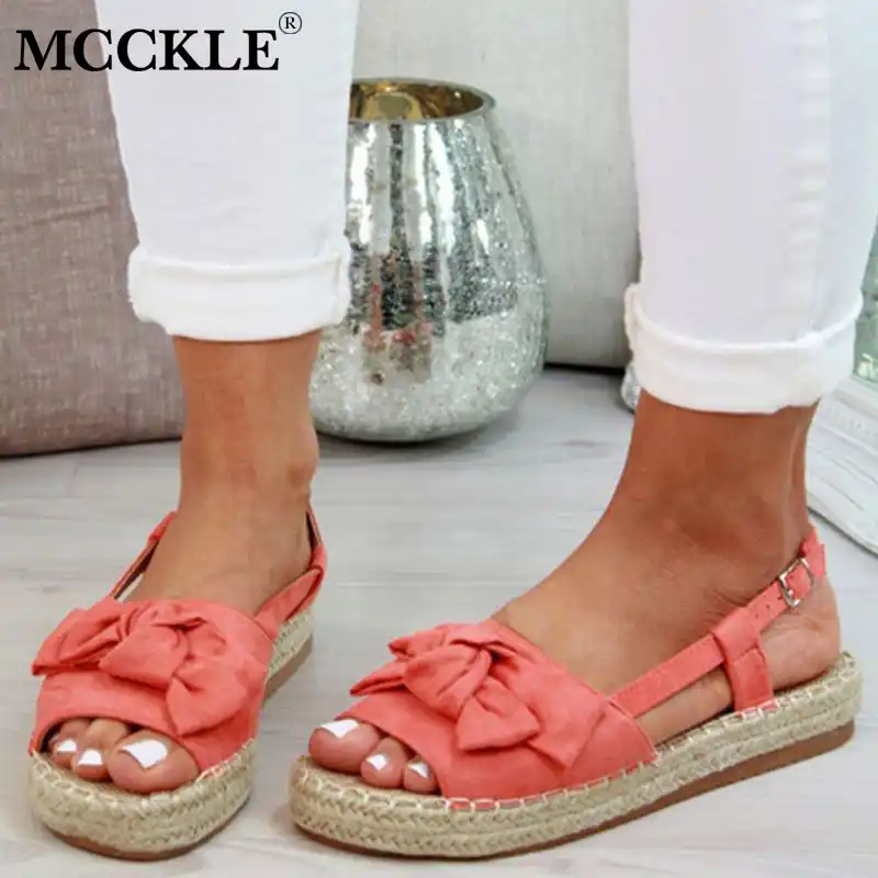 flat heel peep toe casual sandals