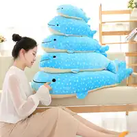 60 ซม. 90 ซม. Super soft short plush สีฟ้าปลาวาฬหมอนตุ๊กตาของเล่นตุ๊กตาตุ๊กตาตุ๊กตาวันเกิดของขวัญ