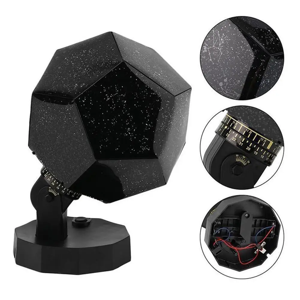 

Starry Kids Room Desk Lamp Rotating Star Moon Sky Rotation Night Projector Romantic Projector Celestial Night Light