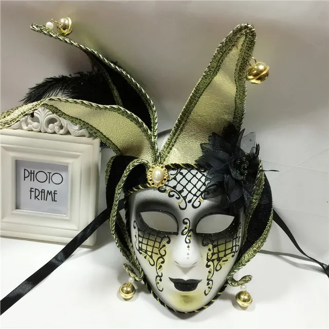 Handmade Full Face Phantom Ball Venetian Masquerade Mask Bells Handmade Full Face Phantom Ball Venetian Masquerade Mask Bells Cosplay Mardi Gras Party