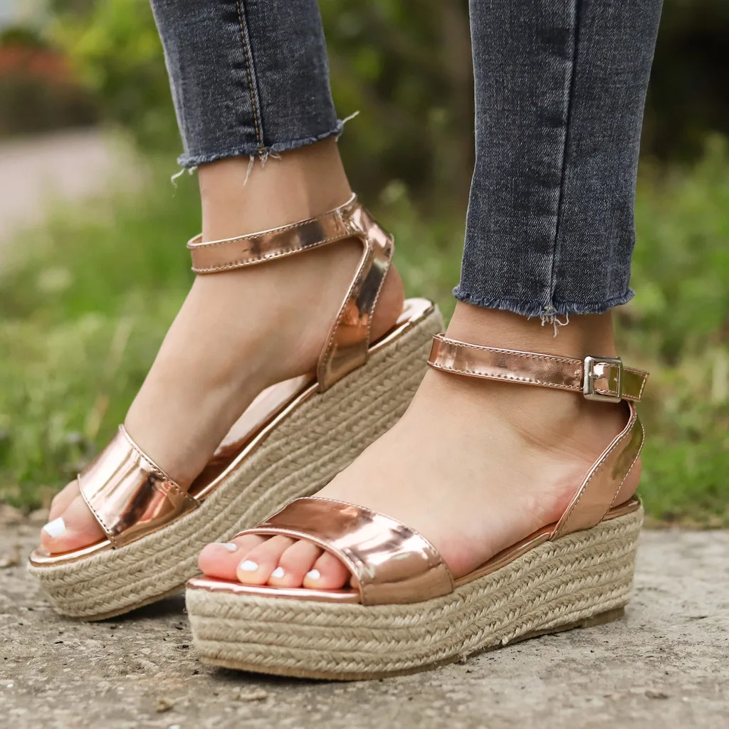 MUQGEW/Женская обувь на платформе; Модные женские римские сандалии на платформе с ремешком и пряжкой; zapatos de mujer