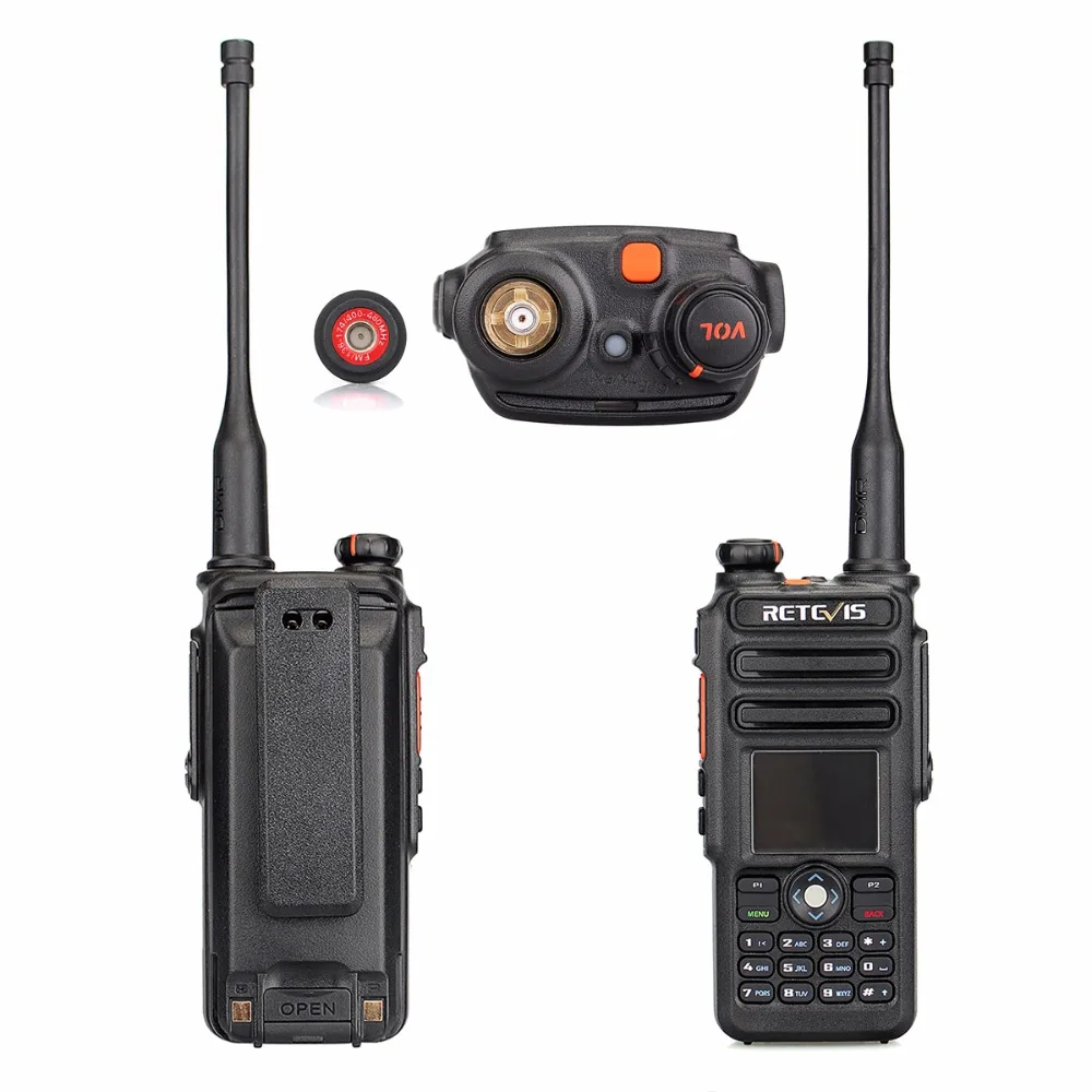 Dual Band DMR Retevis RT82 GPS Digital Radio Walkie Talkie 5W VHF UHF DMR  IP67 Waterproof Ham Amateur Radio Transceiver+Cable