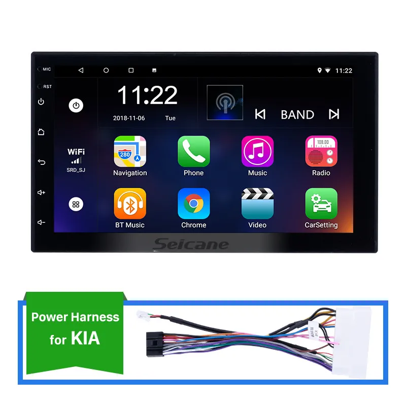 for KIA cable Seicane 2 DIN Универсальный Android 9,0 Автомобильный gps Мультимедиа Navi Стерео Плеер для Nissan QASHQAI/X-TRAIL TOYOTA COROLLA hyundai Kia - Цвет: for KIA cable