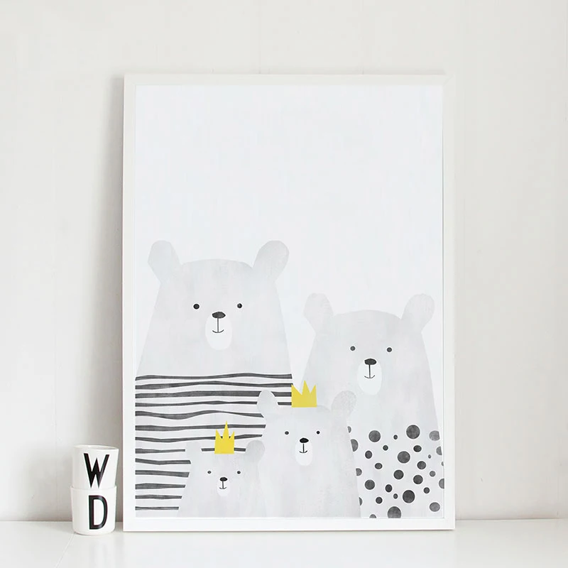 Family-of-Bears-a-Nordic-decorative-painting-canvas-children-bedroom-creative-murals-cartoon-painting-gift-No (4)