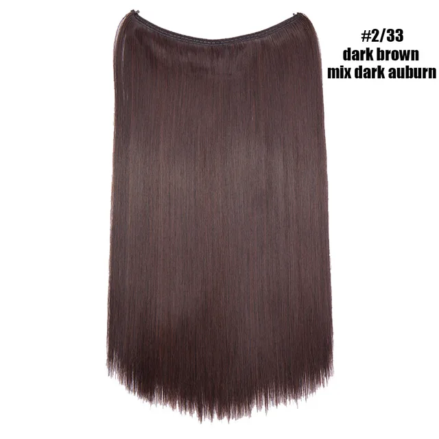 BENEHAIR Invisible Wire No Clips In Hair Extensions Secret Fish Line Hairpieces Synthetic Hair Extensions Fake Hair For Women 2-33