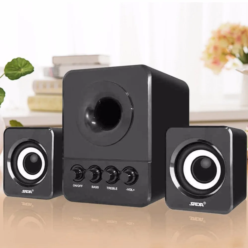 

USB2.1 & 3.5mm Audio Interface Stereo Subwoofer Audio Portable Speaker For Computer Desktop Laptop