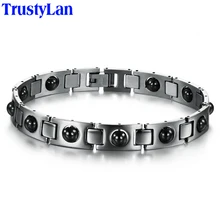 TrustyLan модные ювелирные изделия аксессуары ремень Магнитный браслет для мужчин с ведущим камнем Здоровье мужчин браслеты траурная повязка