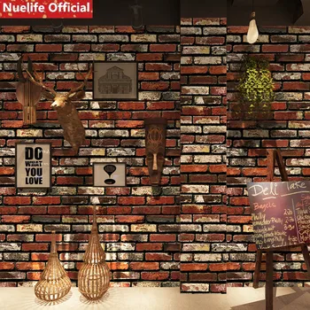 

Retro 3D imitation brick pattern self-adhesive wallpaper shop wedding room dining room bedroom TV sofa background wall paper