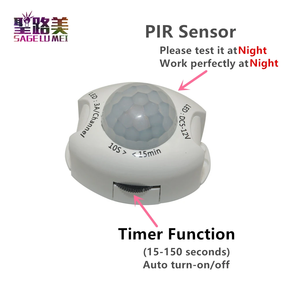 

10PCS DC5V 12V PIR Sensor Switch Mini PIR Infrared IR Motion Sensor Detector Time on off Switch for LED Strip Light Wholesale