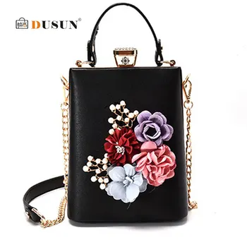 

Retro 3D Flowers Women Chain Bags Ladies Elegant Floral Falp Messenger Bags Elegant Crossbody Bags Female Casual Handbags New