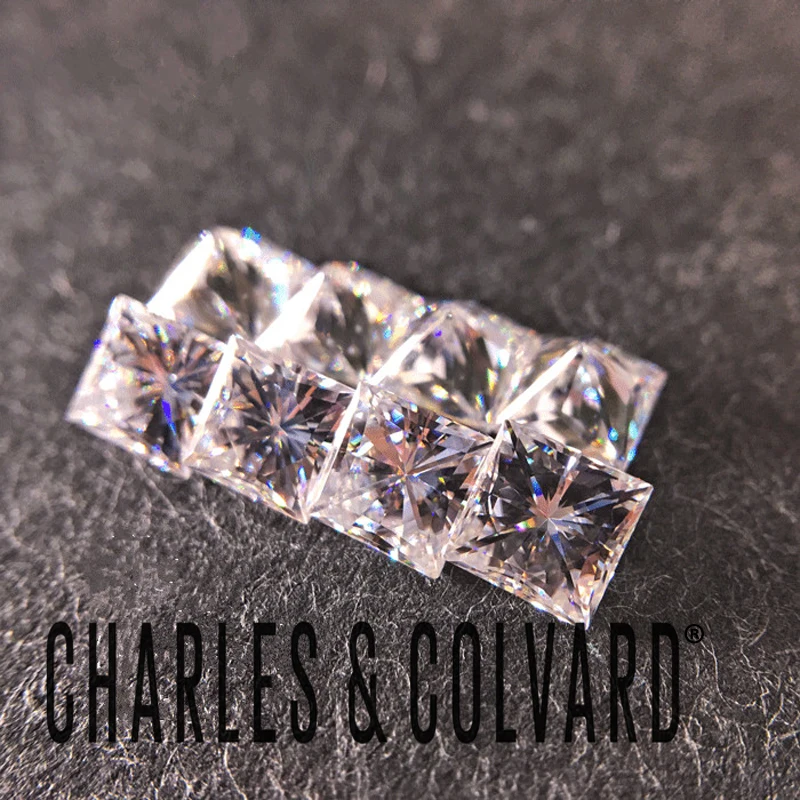 Charles Colvard Forever One 0.91CT VS DEF цвет принцесса квадрат Блестящий огранка Moissanite алмаз